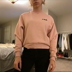 Pink FILA mockneck sweatshirt